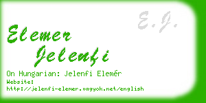 elemer jelenfi business card